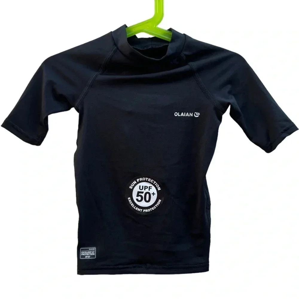 Long Sleeve Surfing T-Shirt UV Rash‎ Guard Kid's Size 4 Black New with Tags​